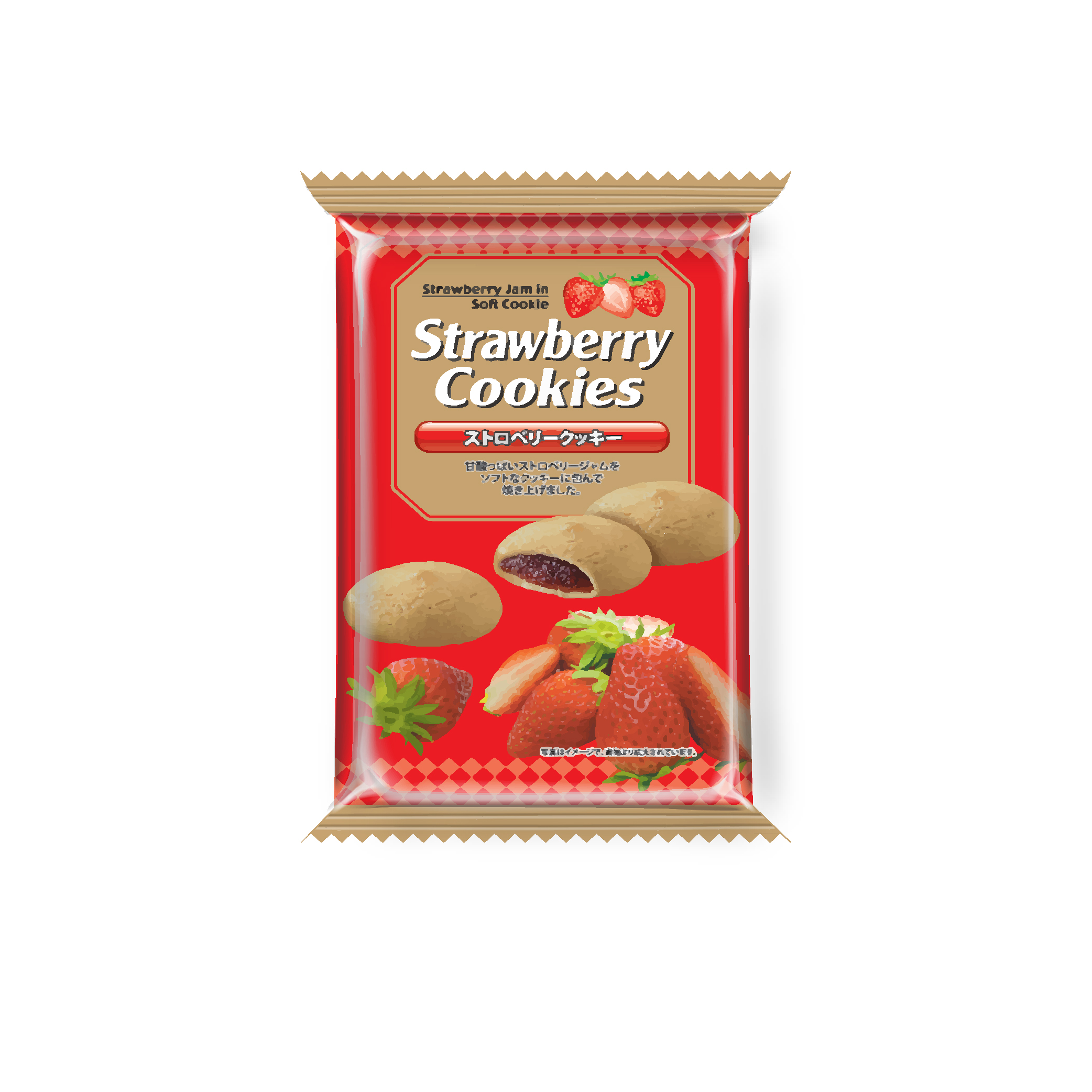 package for Strawberry Jam Filling Cookies