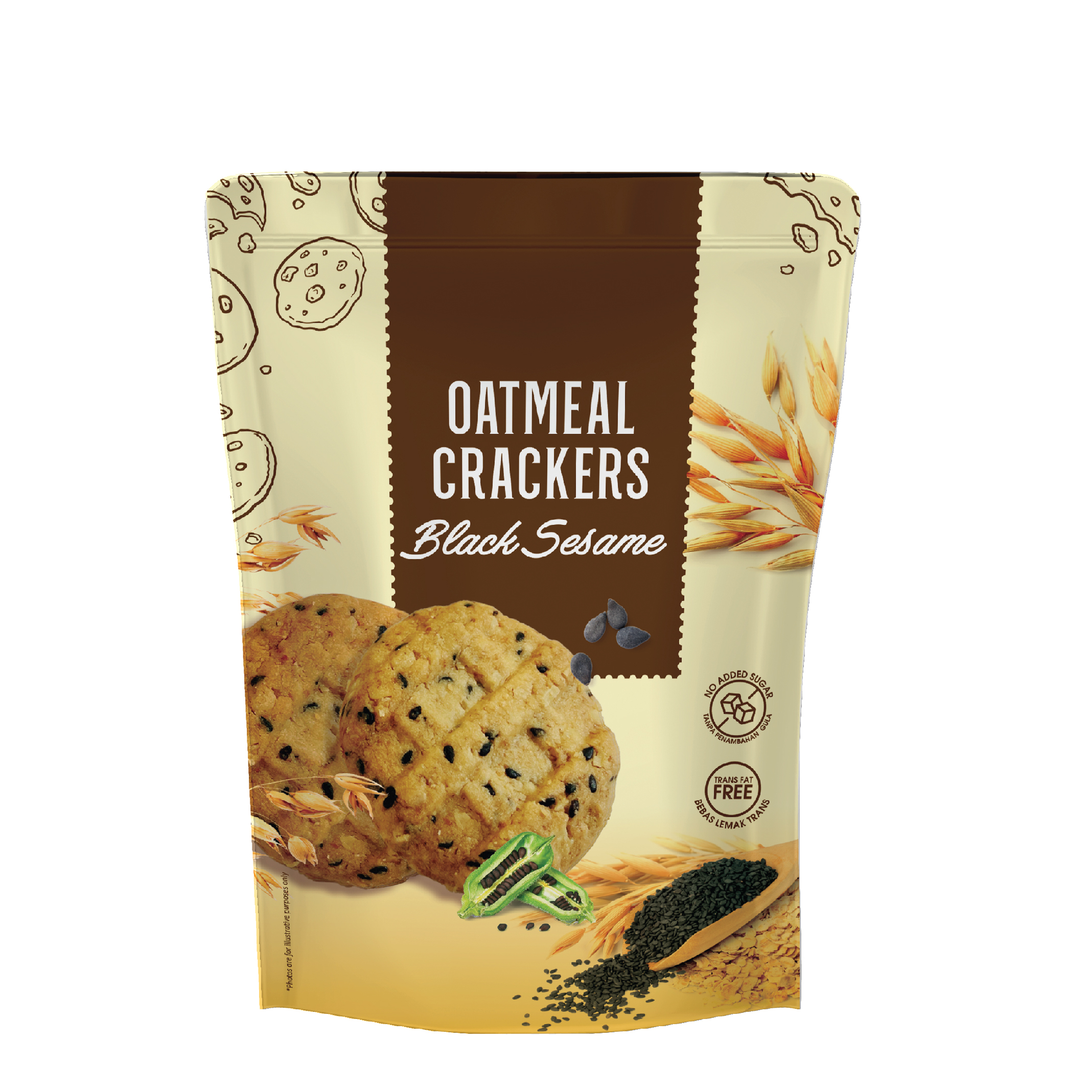 package for Black Sesame Oatmeal Crackers